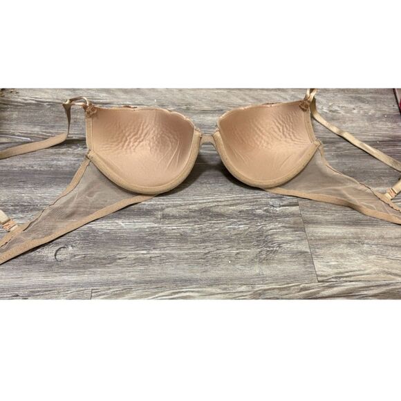 Victoria’s Secret Bra 38B Beige Lace PushUp Multiwy Racerback Underwire Lingerie - Picture 5 of 7